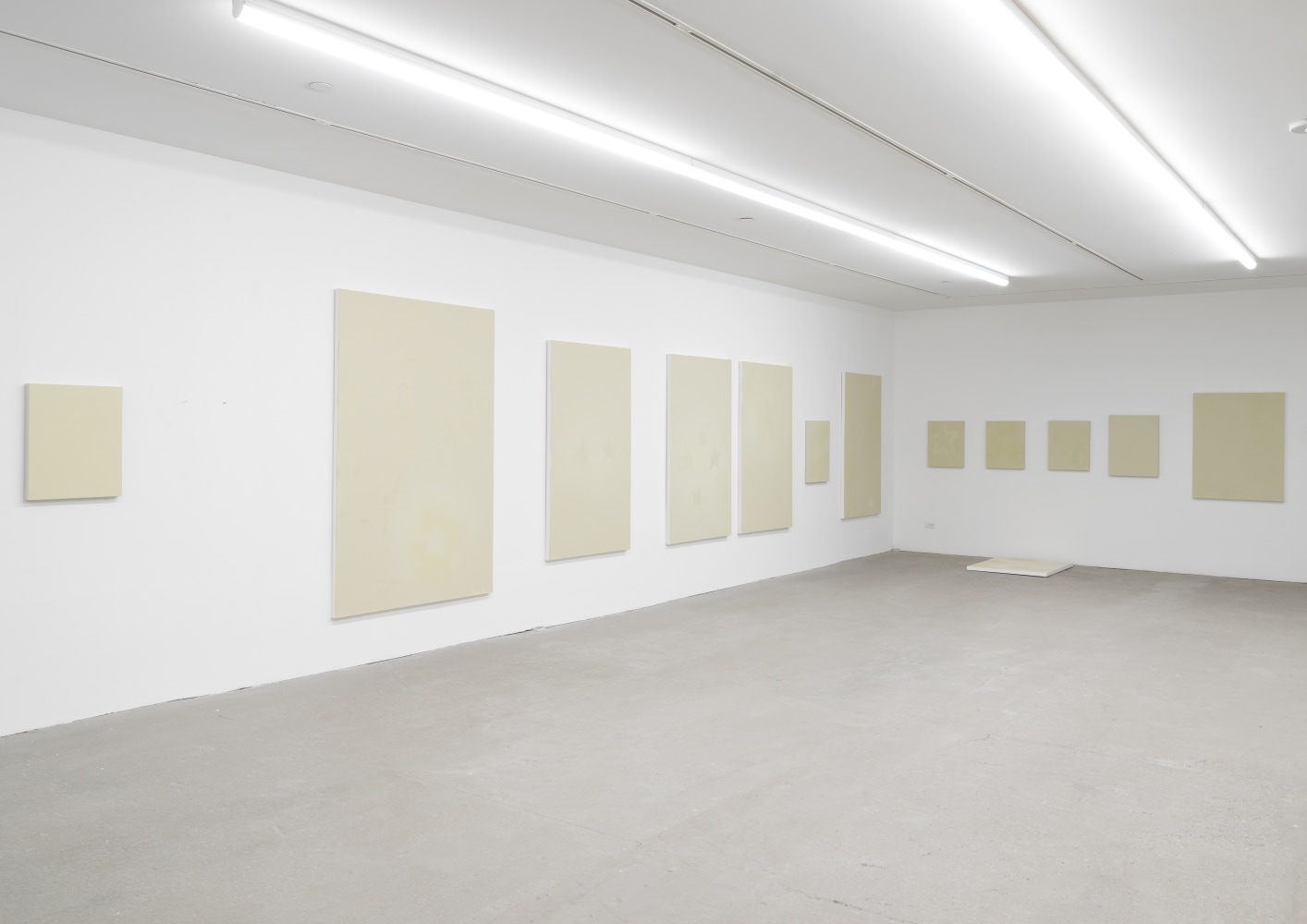 Installation view of paintings by Koo Jeong A