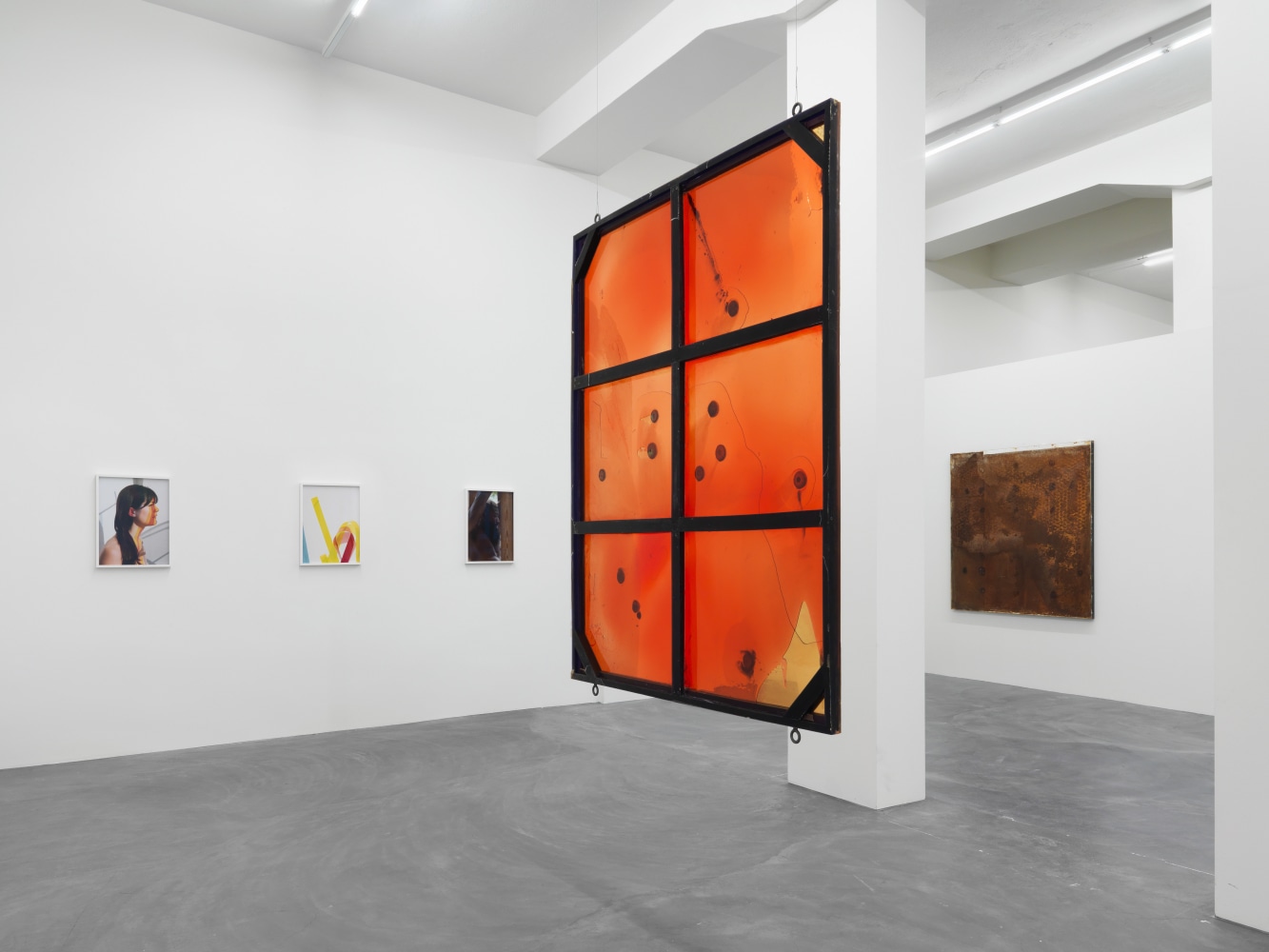 Installation view of paintings and sculptures group exhibition