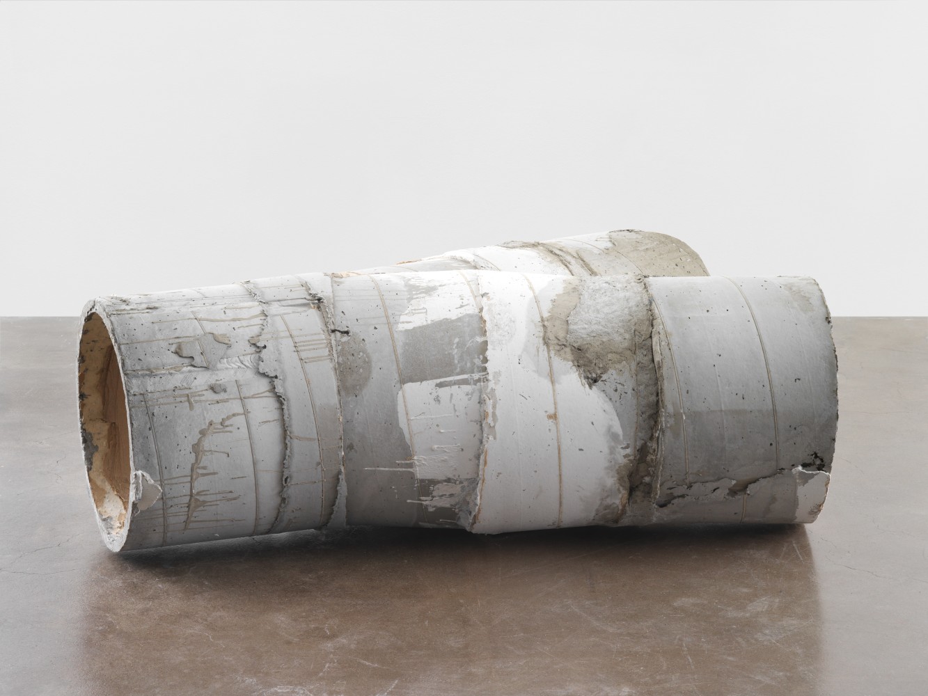 Indoor view of sculpture by Oscar Tuazon