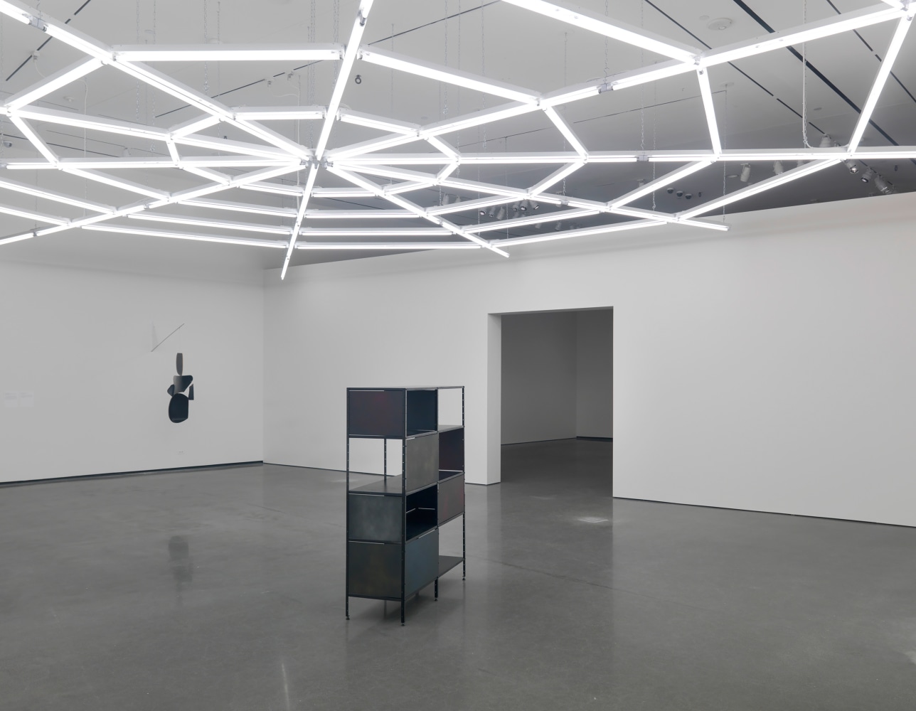 Installation view of sculptures by Martin Boyce