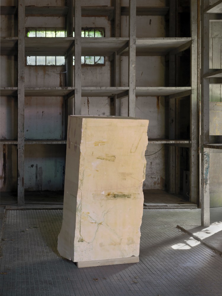 Installation view of sculpture by Trisha Donnelly