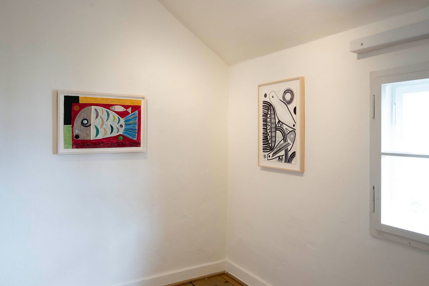 Installlation view, Austin Eddy, Vogel, Fisch und Farbe, Museum Penzberg &amp;ndash; Sammlung Campendonk, Penzberg, 2025