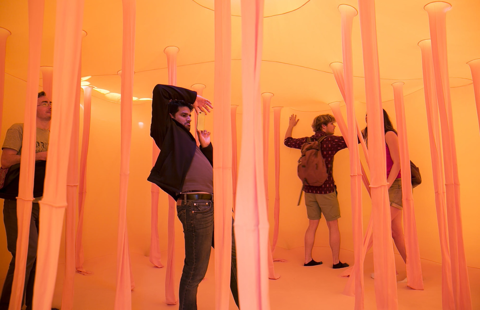 Installation view of living art installation by Doug Aitken