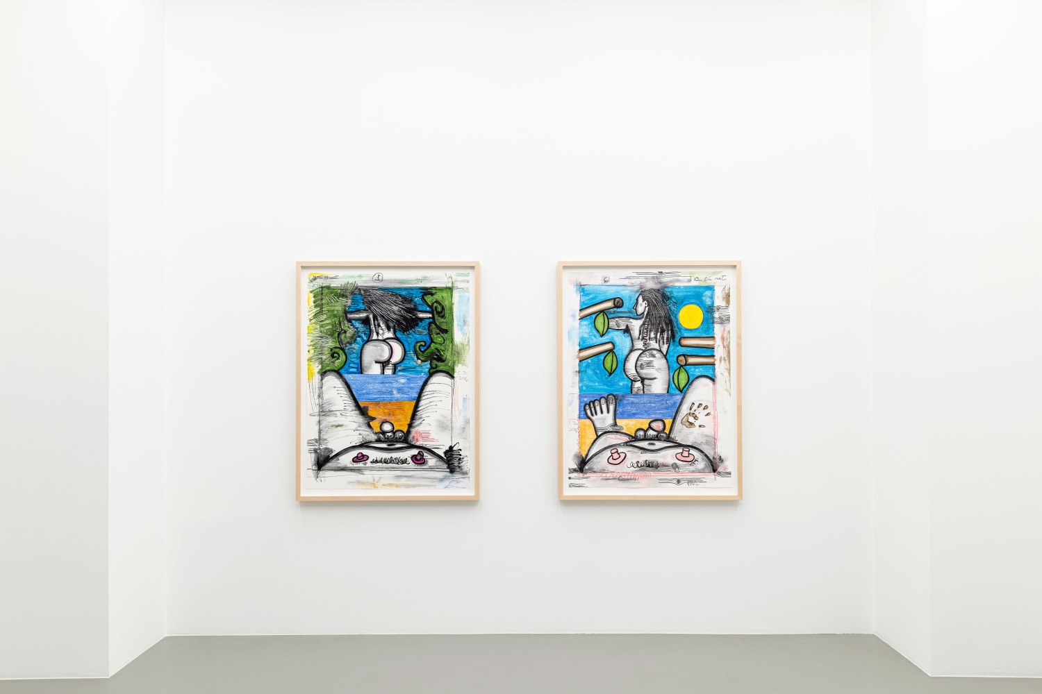 Installation view, Zeichnungen und Drucke / Drawings and Prints, Galerie Eva Presenhuber, Vienna, 2025