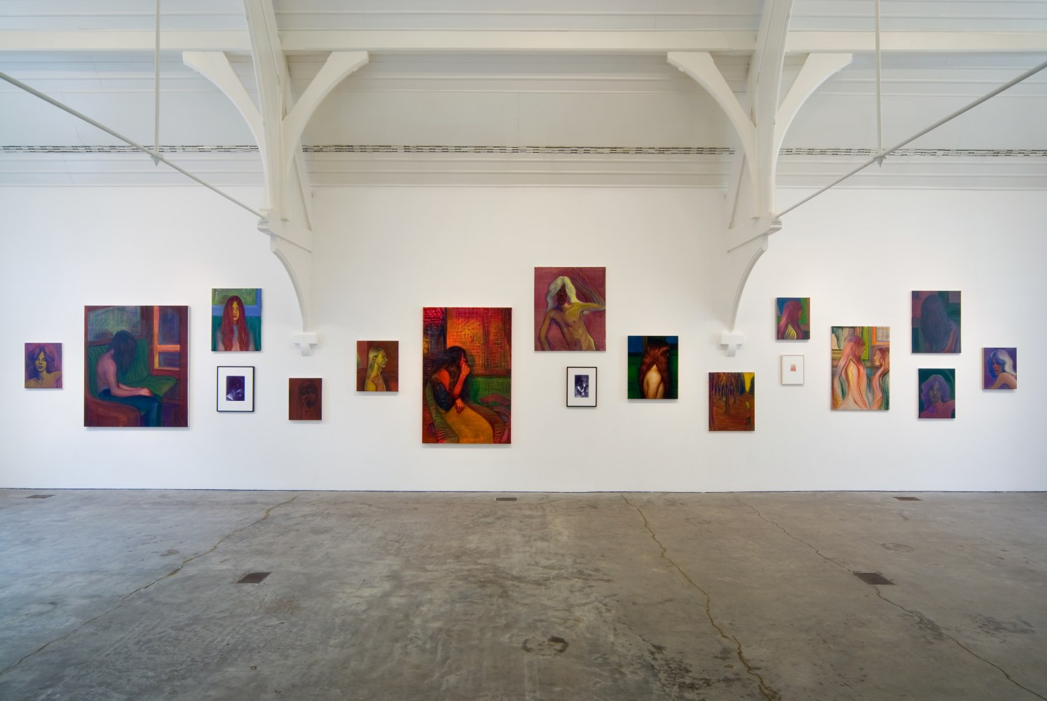Installation view of works by Steven Shearer