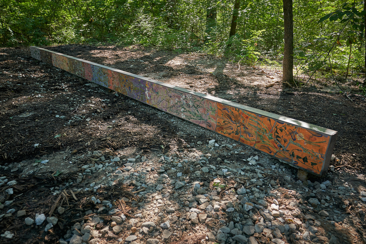 Installation view of sculpture by Sam Falls