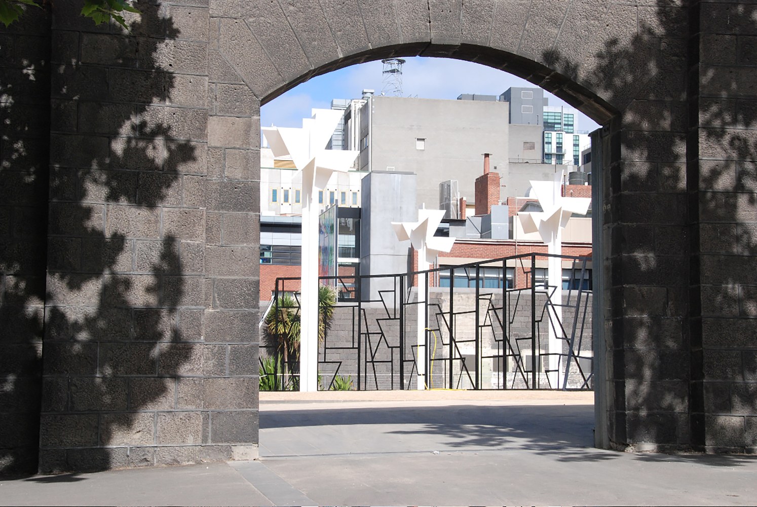 Installation view of sculptures by Martin Boyce