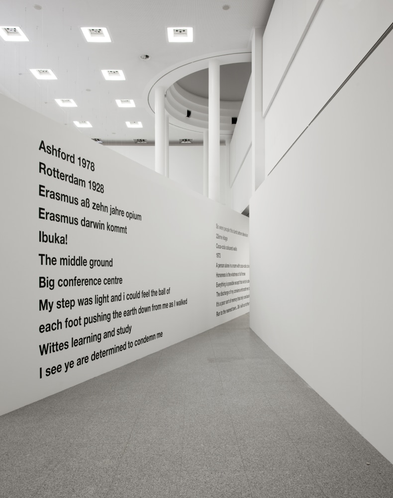 Installation view of sculptures by Liam Gillick
