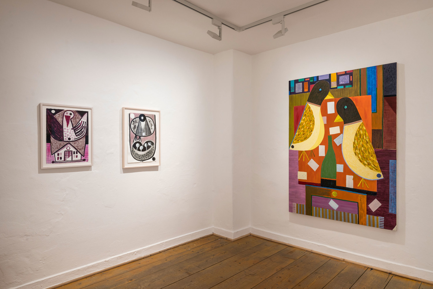 Installlation view, Austin Eddy, Vogel, Fisch und Farbe, Museum Penzberg &amp;ndash; Sammlung Campendonk, Penzberg, 2025