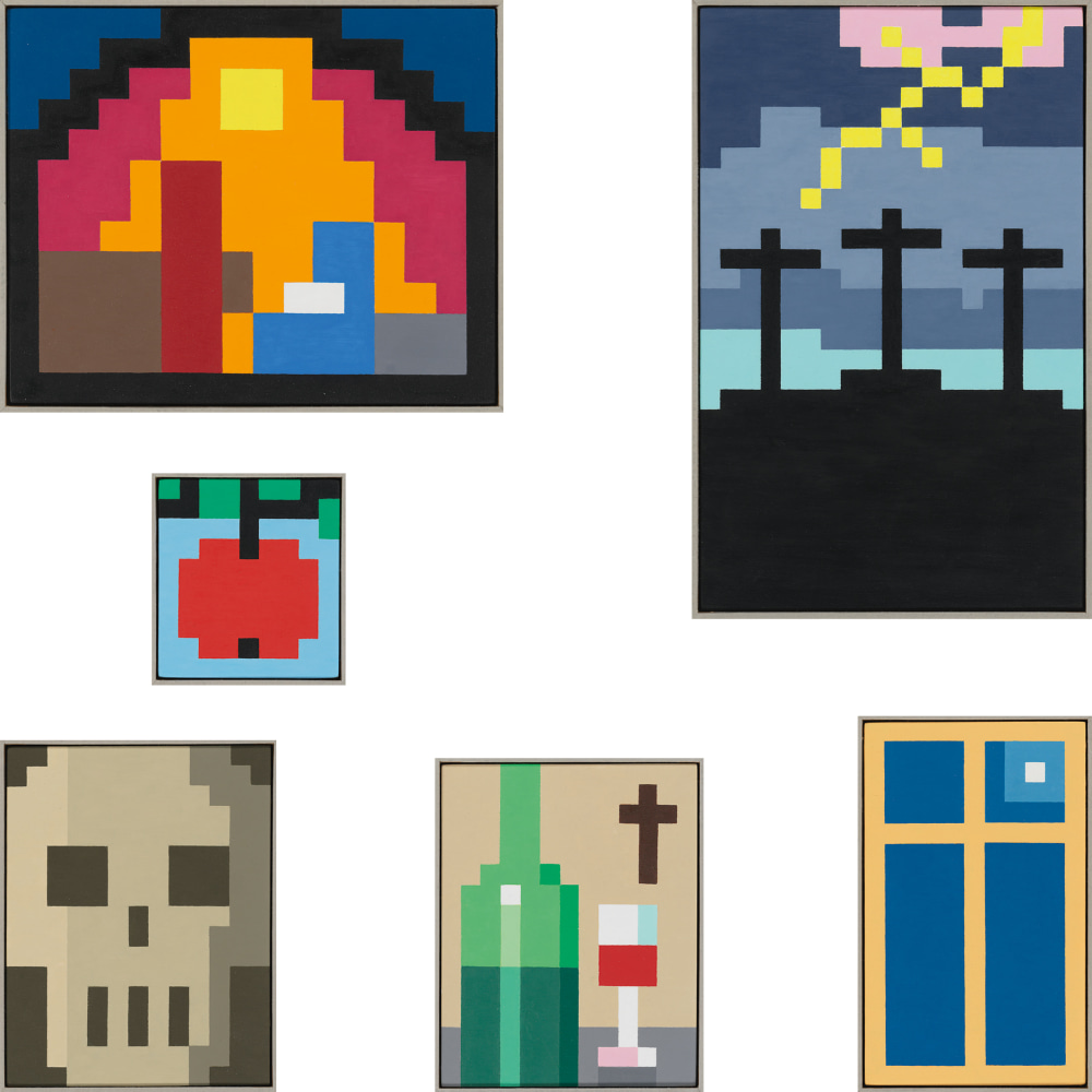 Image of six small paintings by Jean-Frédéric Schnyder