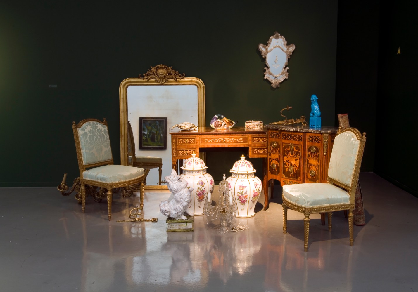 Installation view of works by Karen Kilimnik