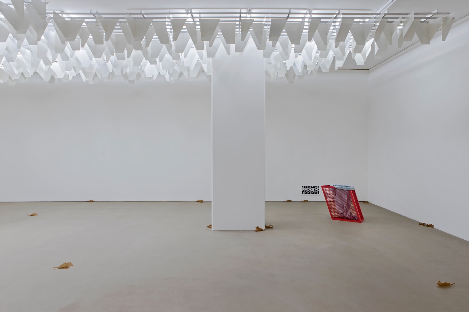 Installation view of sculptures by Martin Boyce
