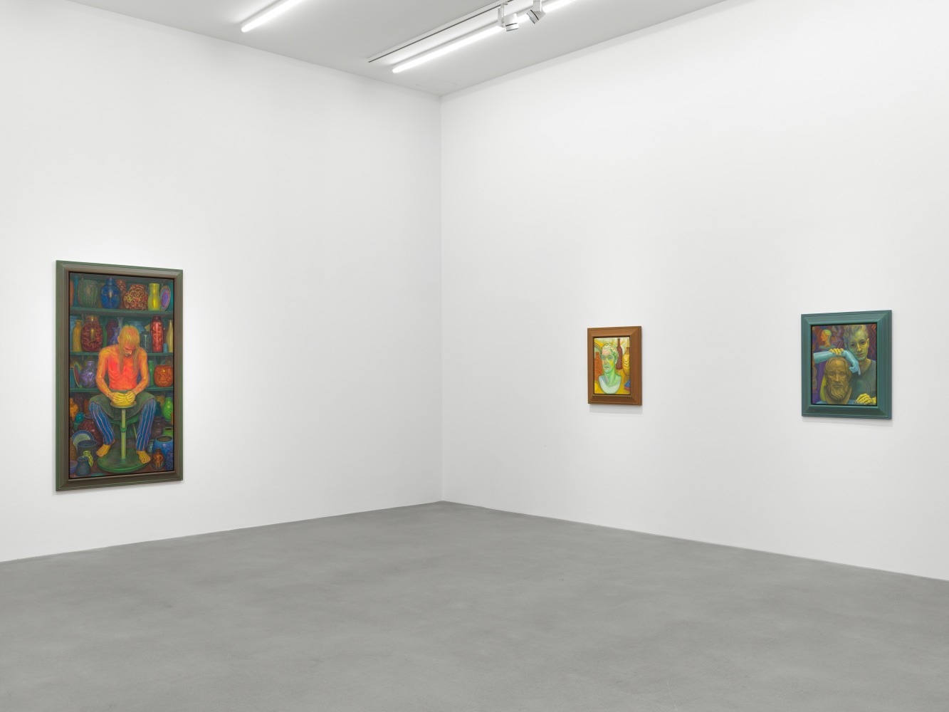 Installation view of paintings by Steven Shearer