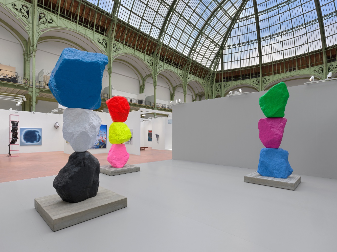 Installation view, Ugo Rondinone, mountains, Galerie Eva Presenhuber, Art Basel Paris, Grand Palais, Paris, 2025