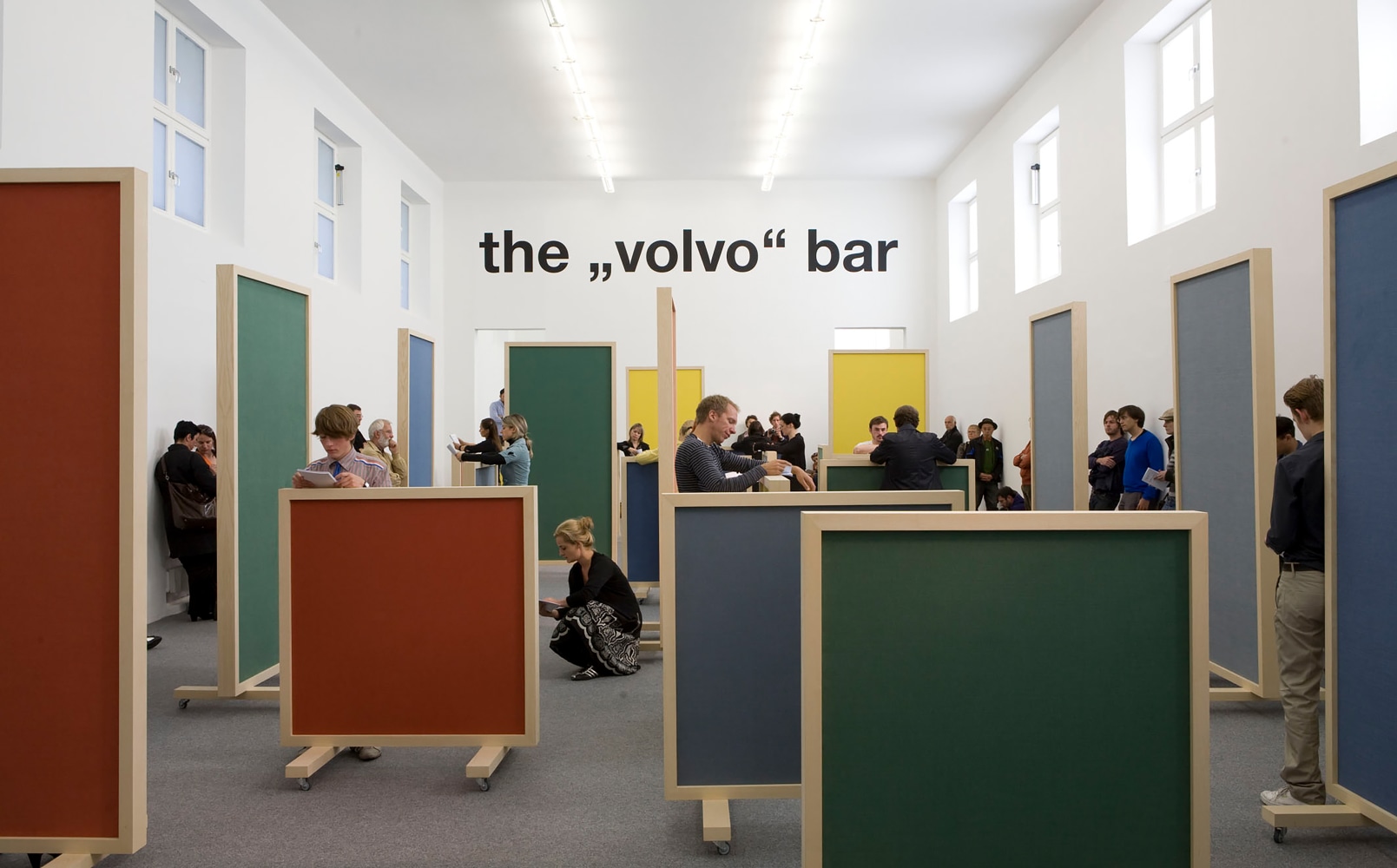 Installation view of sculptures by Liam Gillick
