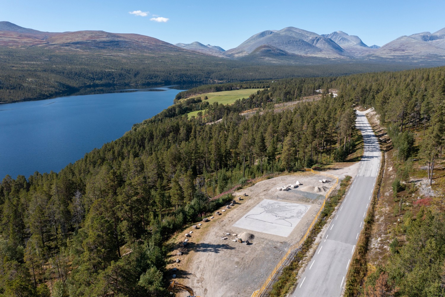 Installation view of outdoor work by Matias Faldbakken