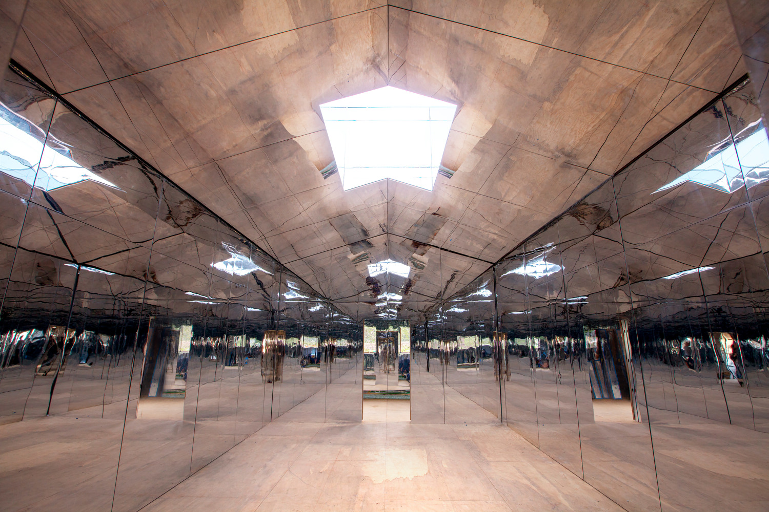 Installation view of living art installation by Doug Aitken