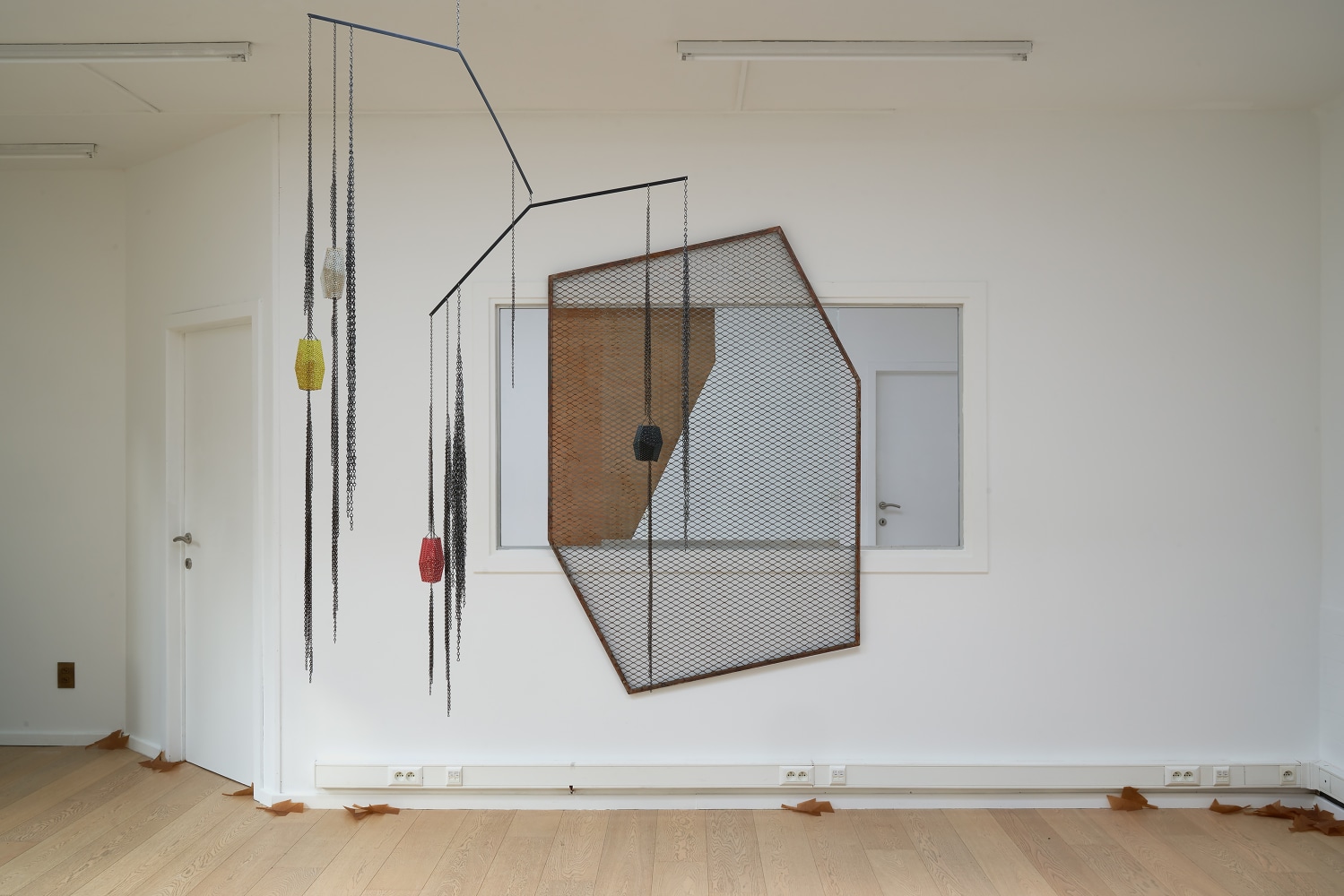 Installation view of sculptures by Martin Boyce