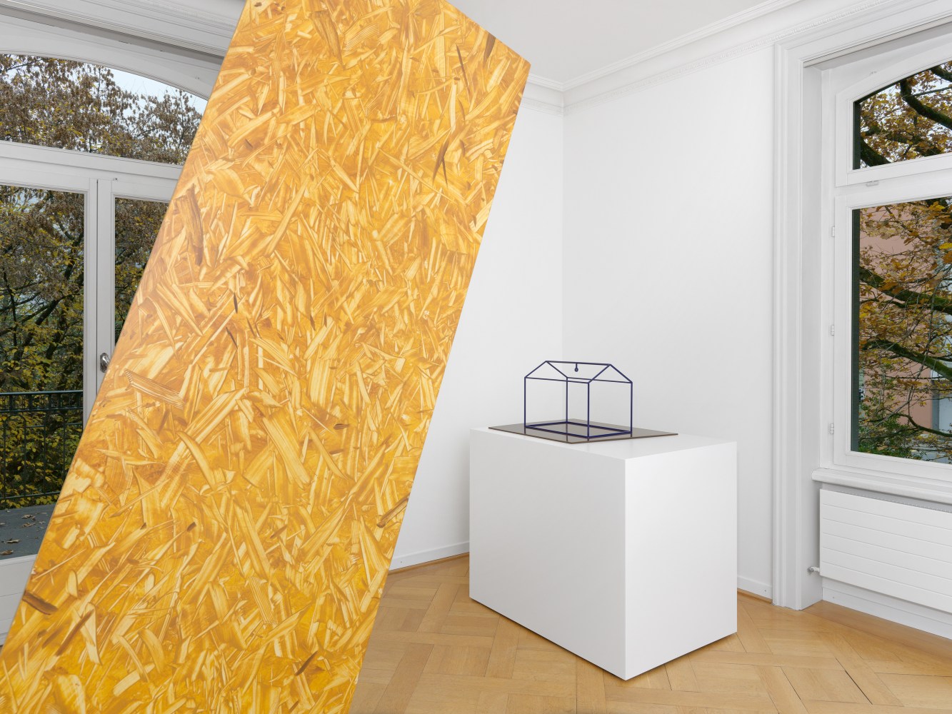 Installation view of sculptures by Valentin Carron