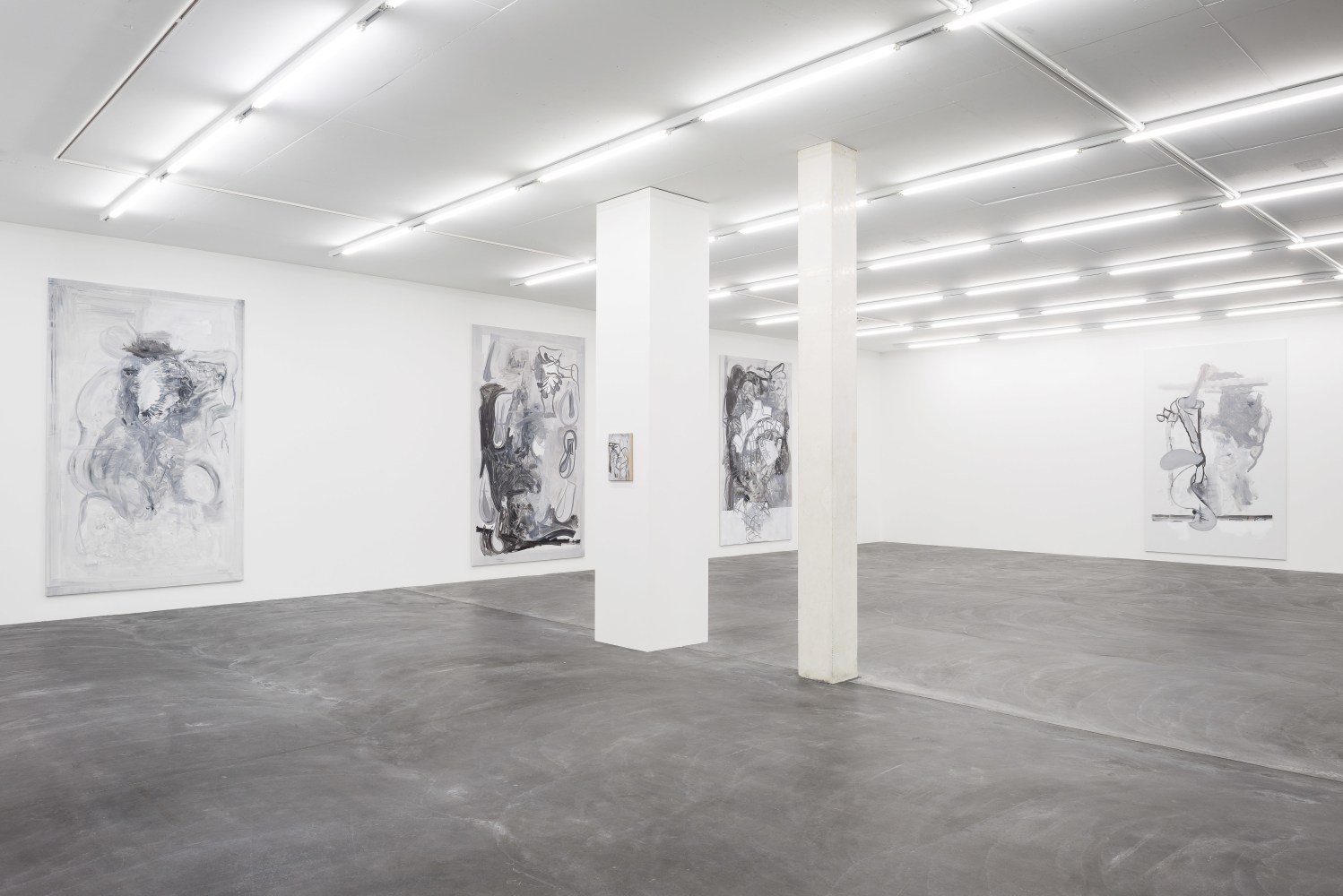 Installation view of Tobias Pils paintings and works on paper exhibition