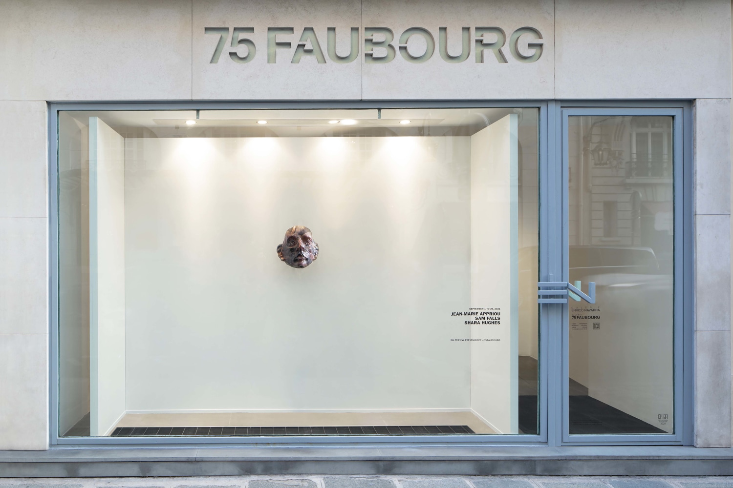 Installation view, Jean-Marie Appriou, Sam Falls, Shara Hughes, Galerie Eva Presenhuber at 75 Faubourg, Paris, 2021