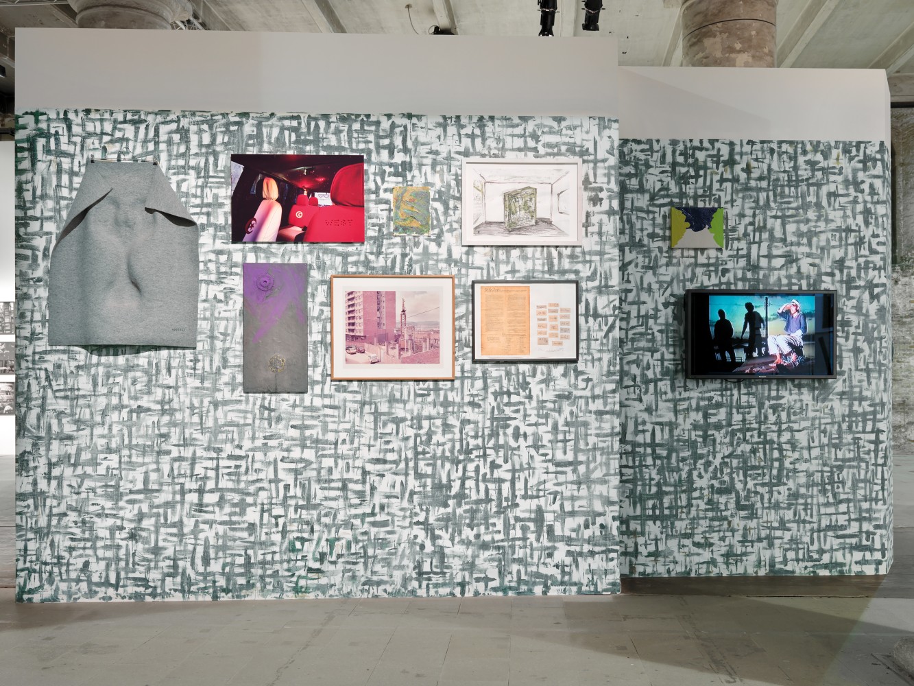 Installation view of works by Franz West