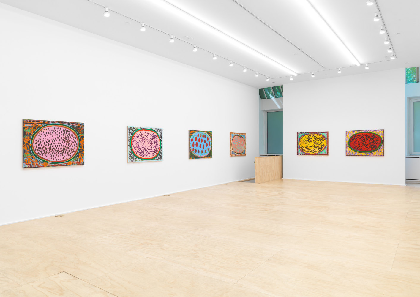 Installation view of Josh Smith paintings exhibition