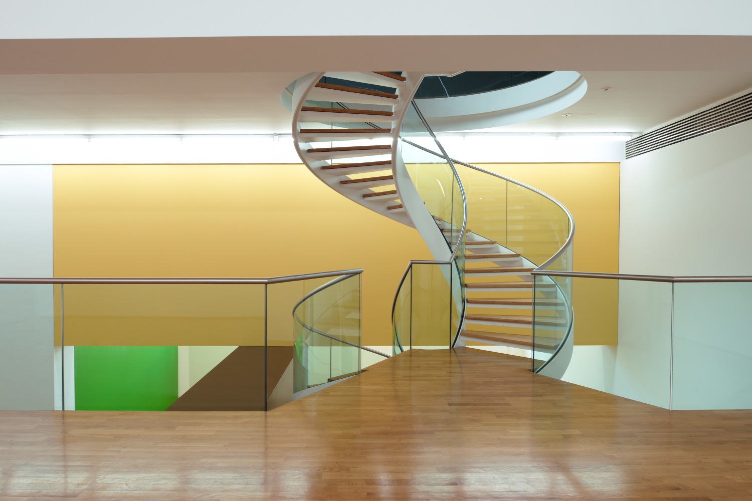 Installation view of wall works by Gerwald Rockenschaub