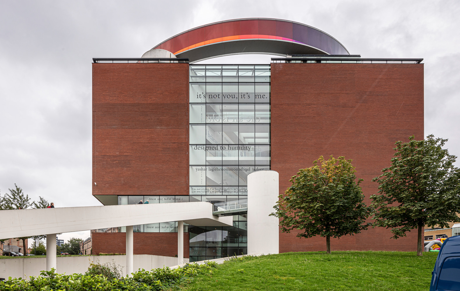 Installation view of wall quotes by Douglas Gordon