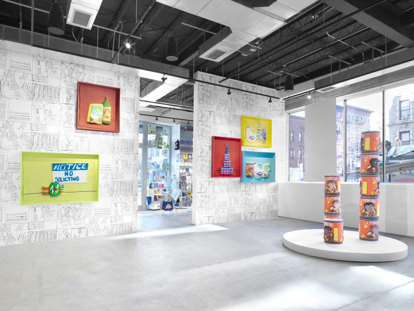 Installation view, Tschabalala Self, Bodega Run, Swiss Institute, New York, 2024