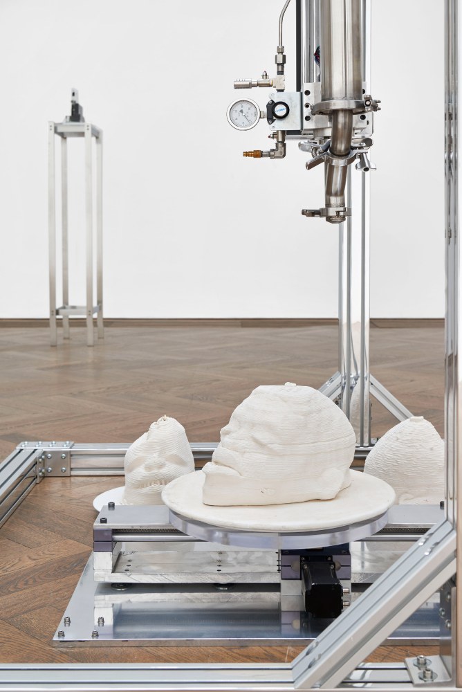 Installation view of sculptures by Matthew Angelo Harrison