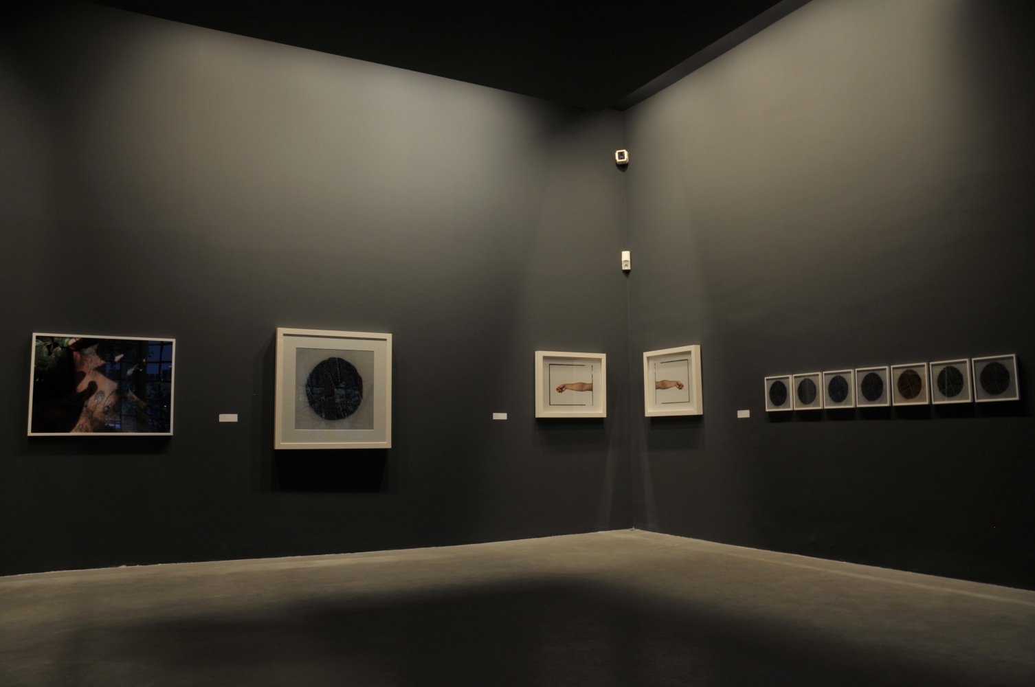 Installation view of photographs by Douglas Gordon
