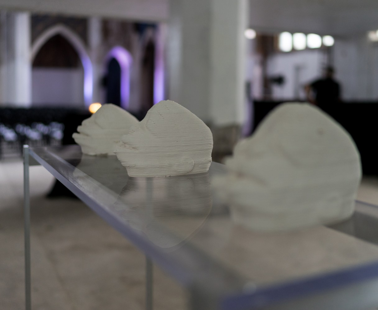 Installation view of sculptures by Matthew Angelo Harrison