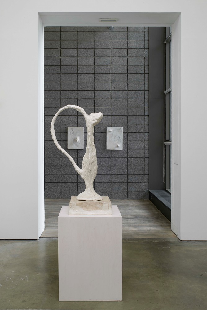 Installation view of sculptures by Andrew Lord