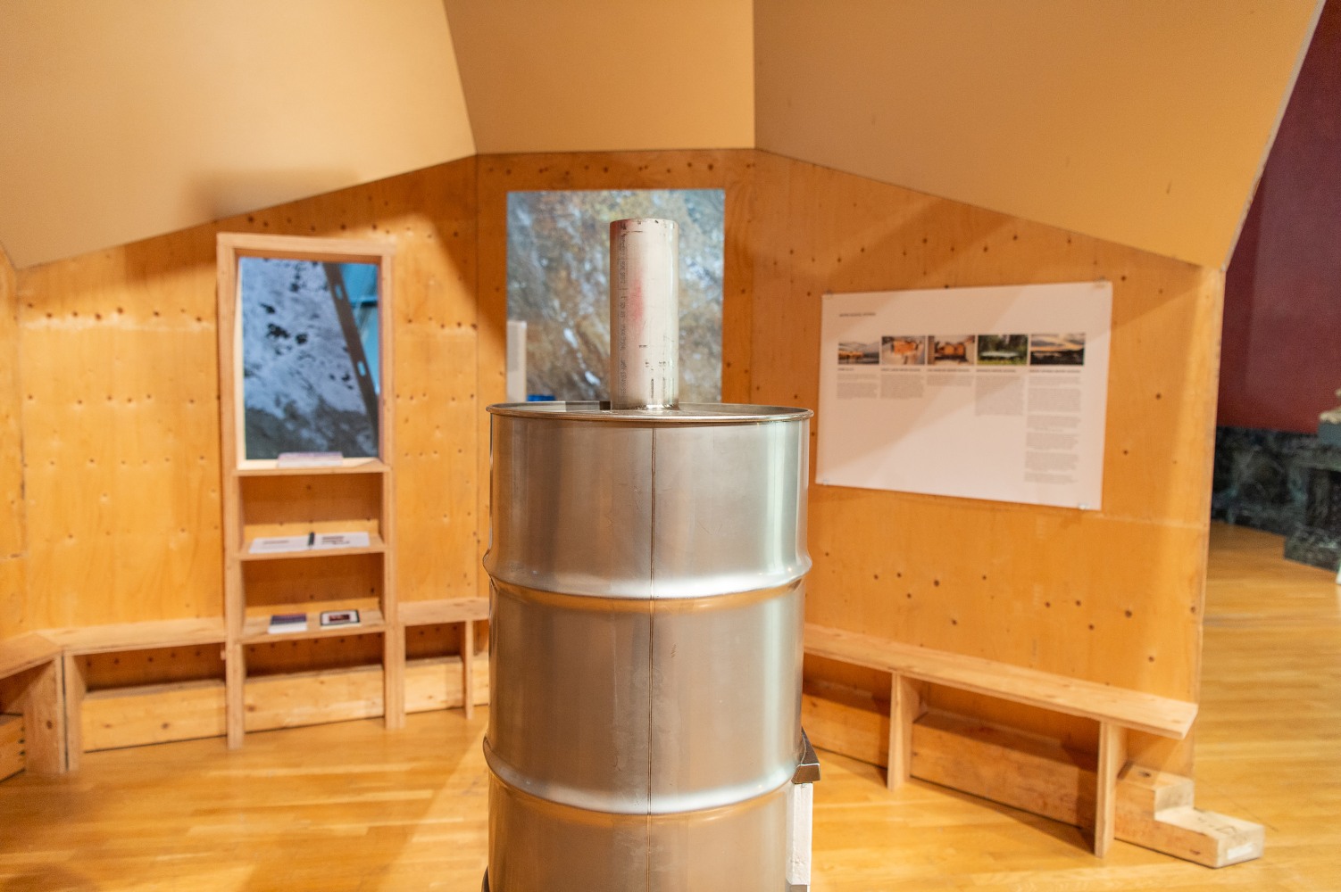 Installation view of living art installation by Oscar Tuazon