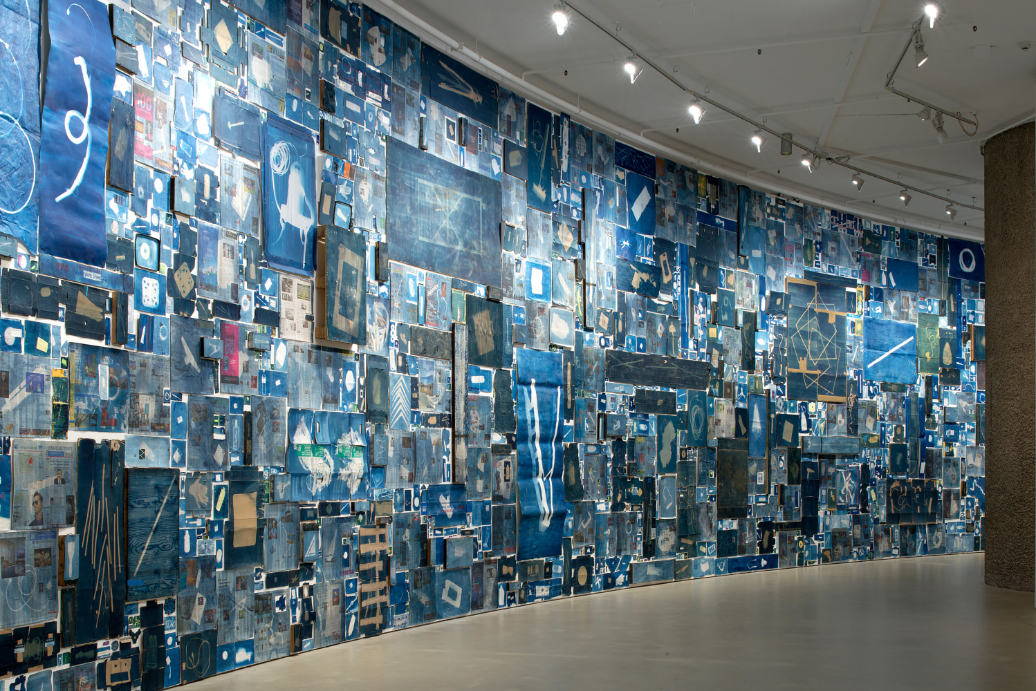 Installation view of a wall work by Walead Beshty