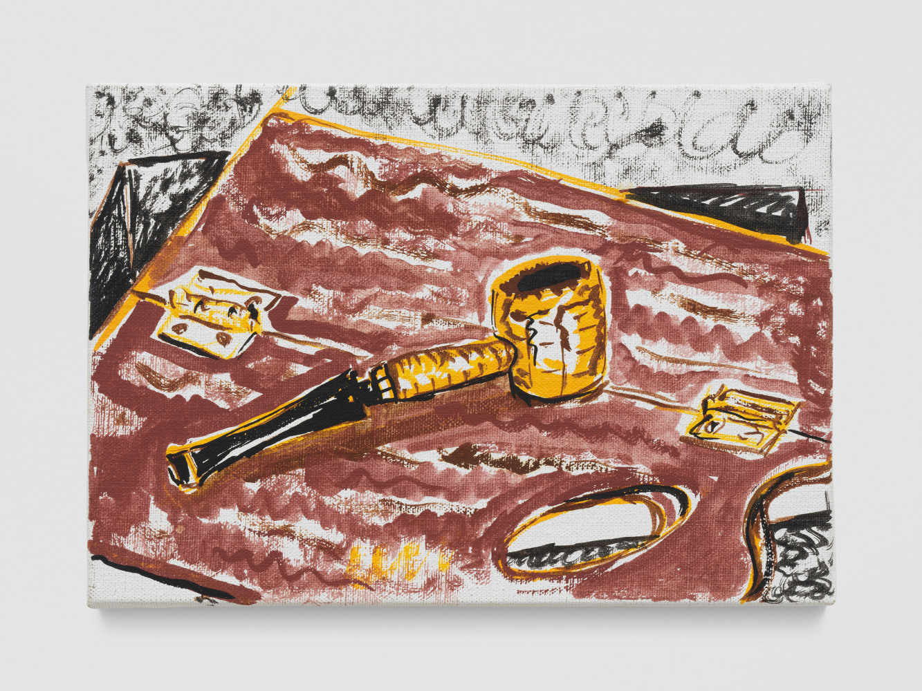 132 Pfeife auf Palette

1983

Oil on canvas

21 x 30 cm / 8 1/4 x 11 3/4 in

&amp;copy; Jean-Fr&amp;eacute;d&amp;eacute;ric Schnyder