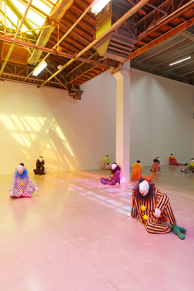 Installation view of sculptures by Ugo Rondinone