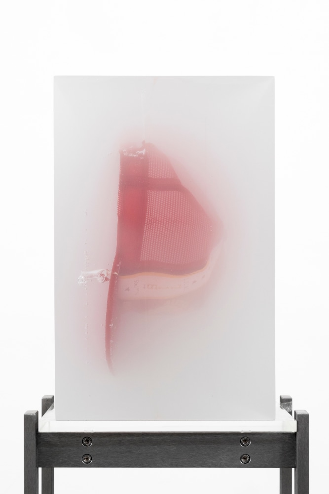 MATTHEW ANGELO HARRISON
Fog of American Ghosts
2024
Autoworkers hat, polyurethane resin, steel, acrylic
Sculpture 37 x 23 x 25 cm / 14 1/2 x 9 x 9 7/8 in
Pedestal 112 x 30.5 x 25.5 cm / 44 1/8 x 12 x 10 in
HARRI60086