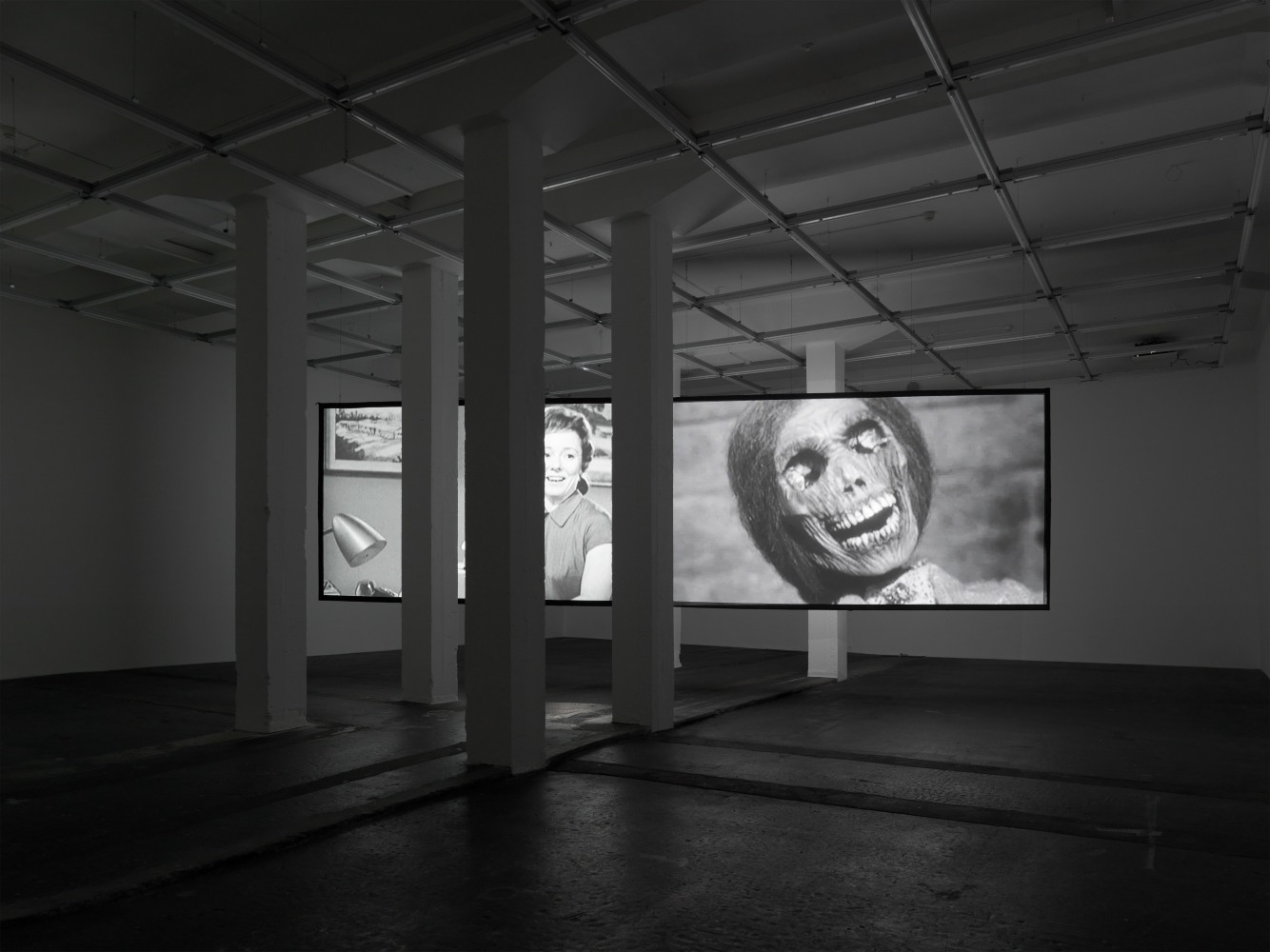 Installation view of Douglas Gordon film and installation exhibition