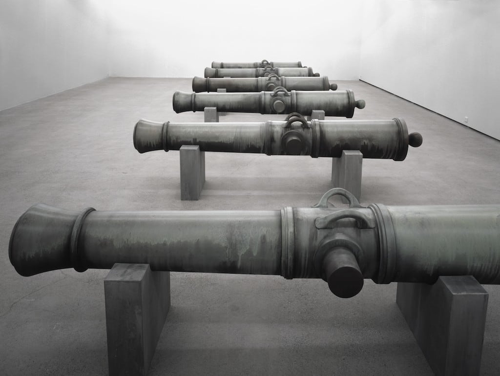 Installation view of Valentin Carron sculpture exhibition