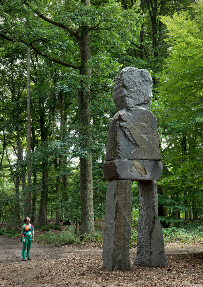 Installation view of sculpture by Ugo Rondinone