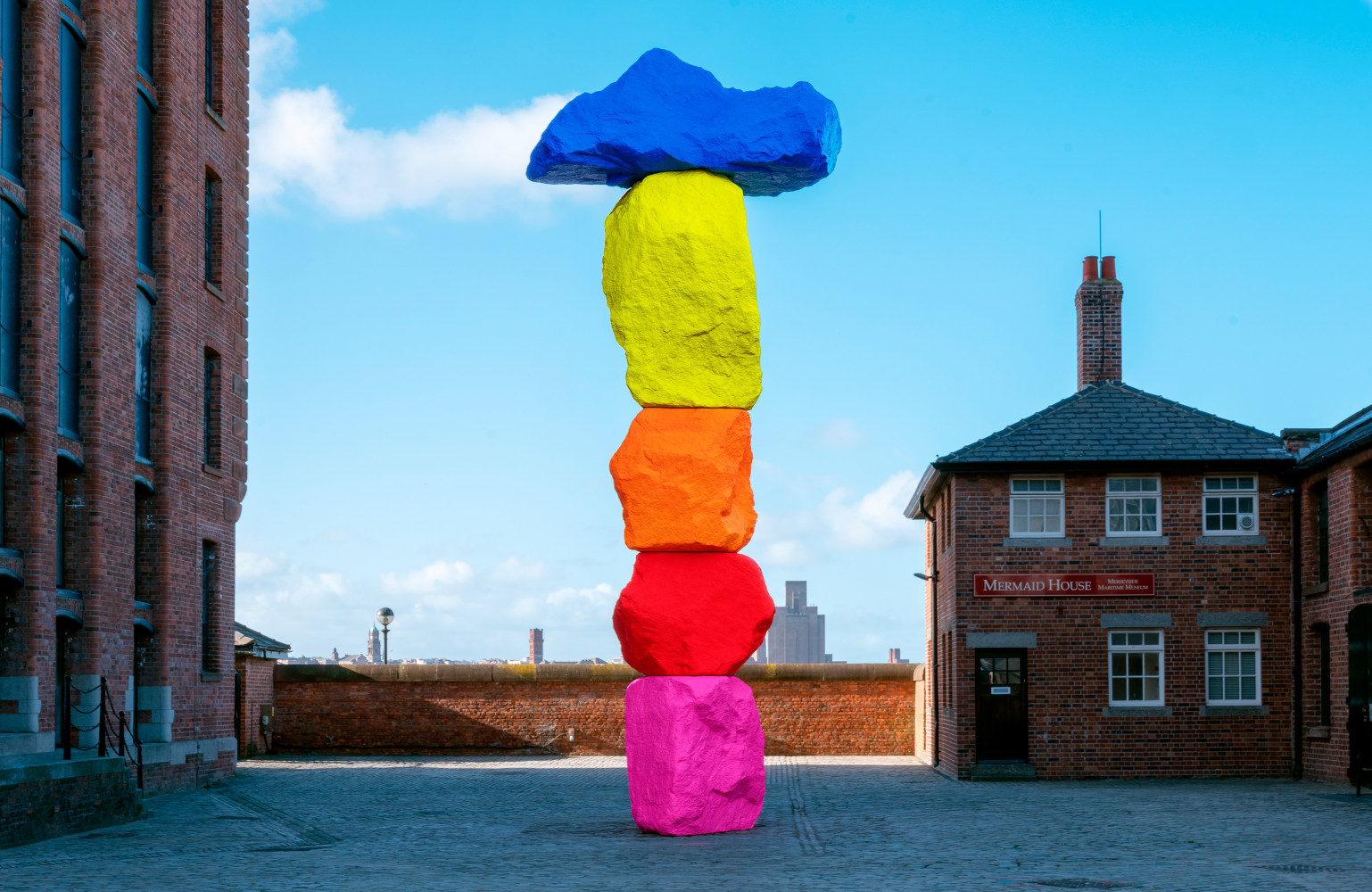 Installation view of sculpture by Ugo Rondinone