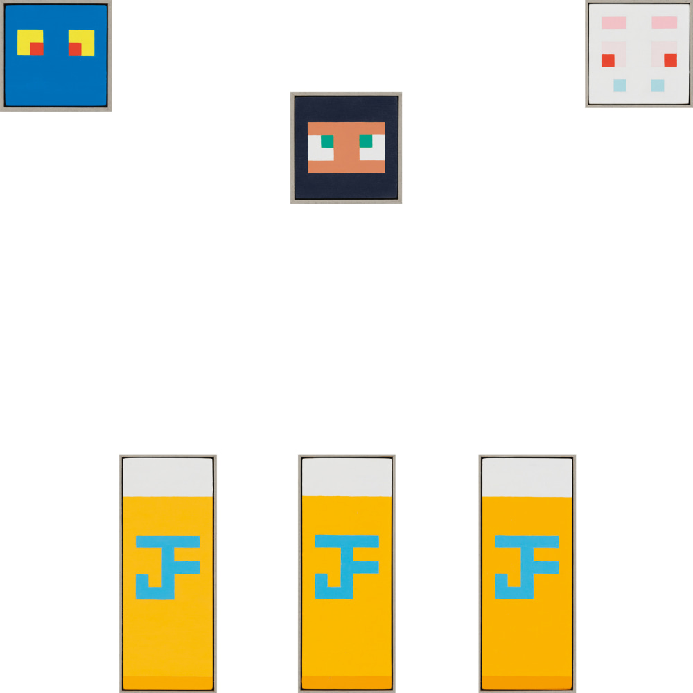 Image of six small paintings by Jean-Frédéric Schnyder