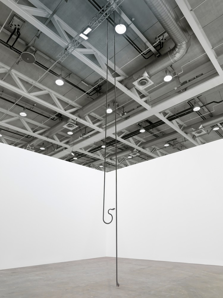 Installation view of sculpture by Valentin Carron