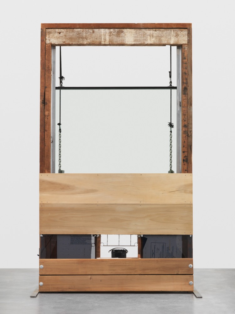 Indoor view of sculpture by Oscar Tuazon