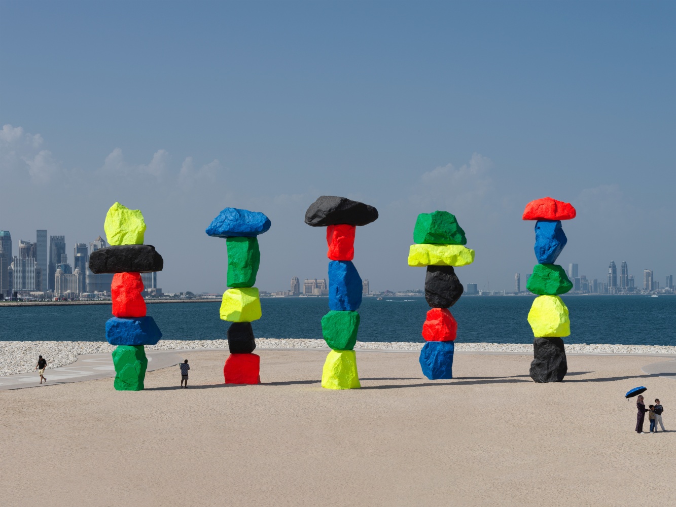 Installation view, Ugo Rondinone, Doha Mountains, Qatar Museum, Doha, Qatar, 2022
