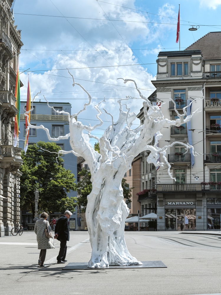 Installation view of sculpture by Ugo Rondinone