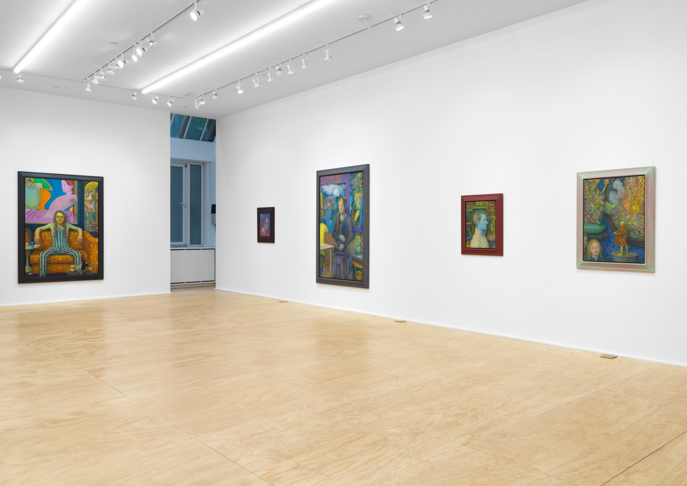 Installation view of Steven Shearer paintings and drawings exhibition