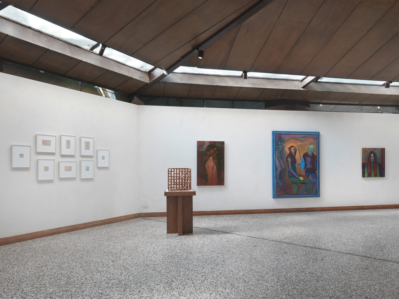 Installation view of paintings by Steven Shearer